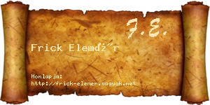 Frick Elemér névjegykártya