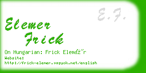 elemer frick business card